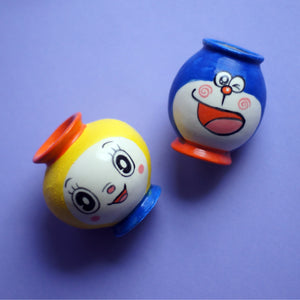 Doraemon & Dorami mini bud vases